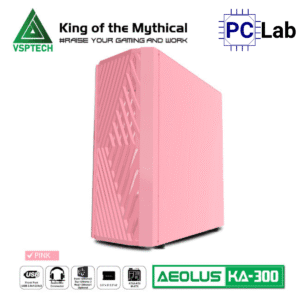 Vỏ case PC máy tính VSP KA300 (ATX, Mid Tower, Trắng/Đen/Hồng/Xanh)