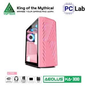 Vỏ case PC máy tính VSP KA300 (ATX, Mid Tower, Trắng/Đen/Hồng/Xanh)