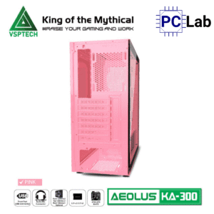 Vỏ case PC máy tính VSP KA300 (ATX, Mid Tower, Trắng/Đen/Hồng/Xanh)