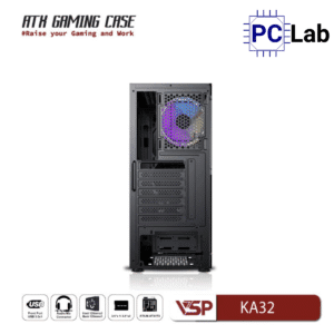 Vỏ case PC máy tính VSP KA32 (ATX, Mid Tower, Trắng/Đen)