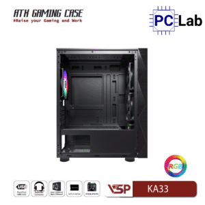 Vỏ case PC máy tính VSP KA33 (ATX, Mid Tower, Trắng/Đen)
