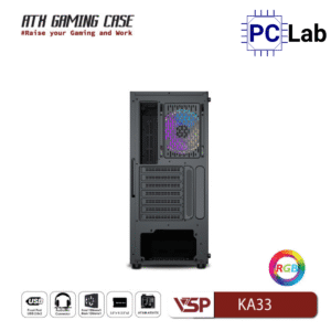 Vỏ case PC máy tính VSP KA33 (ATX, Mid Tower, Trắng/Đen)