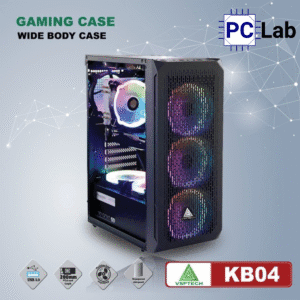 Vỏ case PC máy tính VSP KB04 (ATX, Mid Tower, Đen)