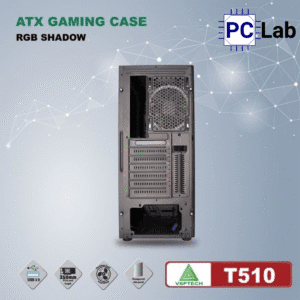 Vỏ case PC máy tính VSP T510 (ATX, Mid Tower, Đen/Hồng)