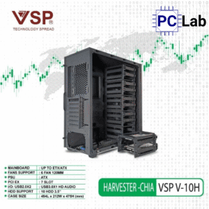 Vỏ case PC máy tính VSP V-10H (E-ATX, Full Tower, Đen)