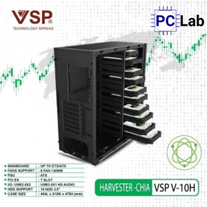 Vỏ case PC máy tính VSP V-10H (E-ATX, Full Tower, Đen)
