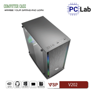 Vỏ case PC máy tính VSP V202 (M-ATX, Mid Tower, Đen)