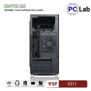 Vỏ case PC máy tính VSP V211 (M-ATX, Mid Tower, Đen)