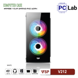Vỏ case PC máy tính VSP V212 (M-ATX, Mid Tower, Trắng/Đen/Hồng/Xanh)
