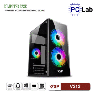 Vỏ case PC máy tính VSP V212 (M-ATX, Mid Tower, Trắng/Đen/Hồng/Xanh)
