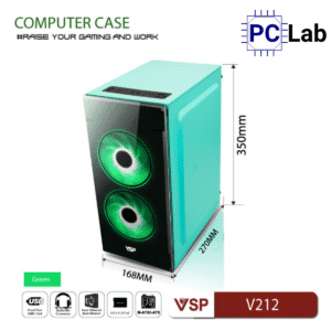 Vỏ case PC máy tính VSP V212 (M-ATX, Mid Tower, Trắng/Đen/Hồng/Xanh)