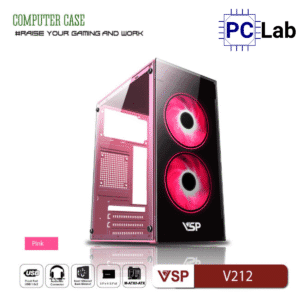 Vỏ case PC máy tính VSP V212 (M-ATX, Mid Tower, Trắng/Đen/Hồng/Xanh)