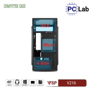 Vỏ case PC máy tính VSP V216 (M-ATX, Mid Tower, Đen)
