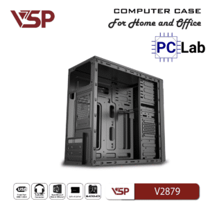 Vỏ case PC máy tính VSP V2879 (M-ATX, Mid Tower, Đen)