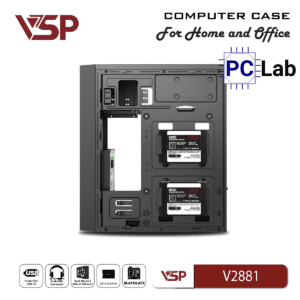 Vỏ case PC máy tính VSP V2881 (M-ATX, Mid Tower, Đen)