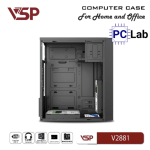 Vỏ case PC máy tính VSP V2881 (M-ATX, Mid Tower, Đen)