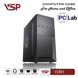 Vỏ case PC máy tính VSP V2883 (M-ATX, Mid Tower, Đen)
