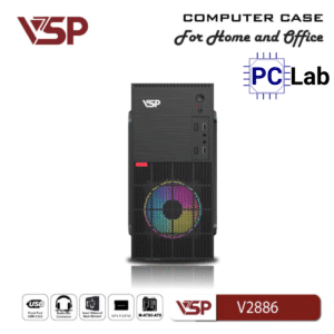 Vỏ case PC máy tính VSP V2886 (M-ATX, Mid Tower, Đen)