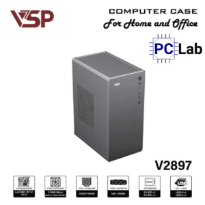 Vỏ case PC máy tính VSP V2897 (M-ATX, Mid Tower, Đen)