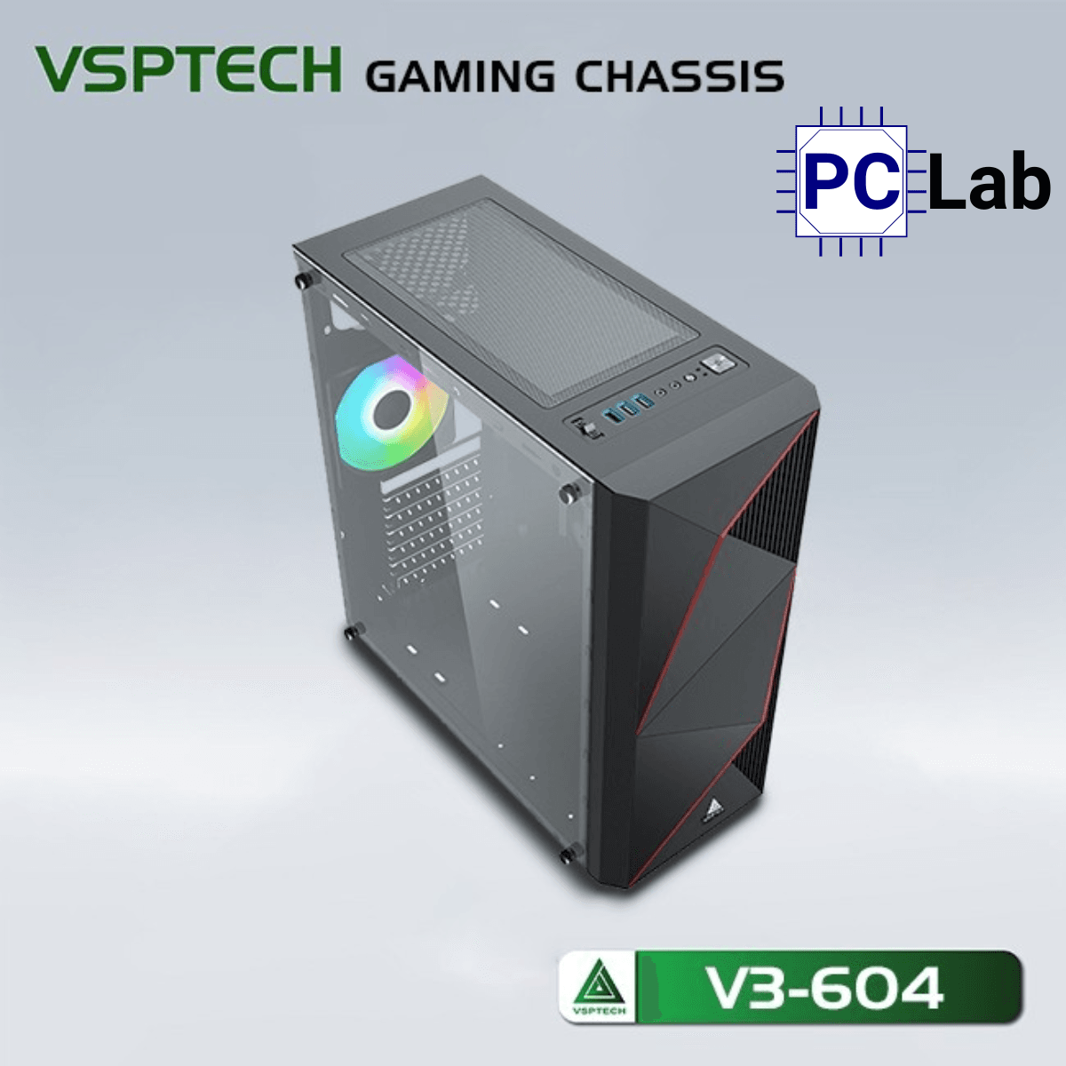 Vỏ case PC máy tính VSP V3-604 (ATX, Mid Tower, Đen)