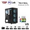 Vỏ case PC máy tính VSP V3 (ATX, Mid Tower, Trắng/Đen)