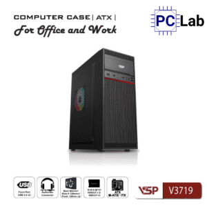 Vỏ case PC máy tính VSP V3719 (ATX, Mid Tower, Đen)