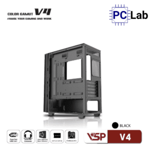 Vỏ case PC máy tính VSP V4 (M-ATX, Mid Tower, Trắng/Hồng/Xanh/Đen)
