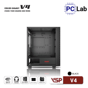 Vỏ case PC máy tính VSP V4 (M-ATX, Mid Tower, Trắng/Hồng/Xanh/Đen)