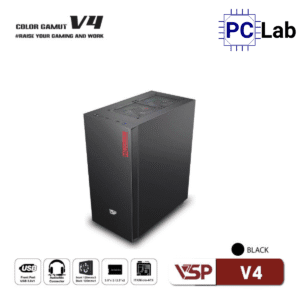 Vỏ case PC máy tính VSP V4 (M-ATX, Mid Tower, Trắng/Hồng/Xanh/Đen)
