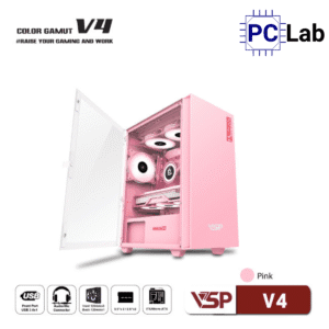 Vỏ case PC máy tính VSP V4 (M-ATX, Mid Tower, Trắng/Hồng/Xanh/Đen)
