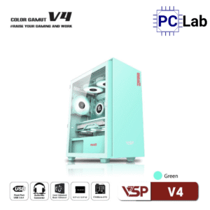 Vỏ case PC máy tính VSP V4 (M-ATX, Mid Tower, Trắng/Hồng/Xanh/Đen)