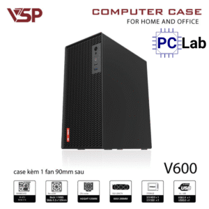 Vỏ case PC máy tính VSP V600 (M-ATX, Mid Tower, Đen)