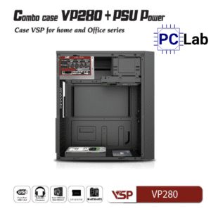 Vỏ case PC máy tính VSP VP280 (ATX, Mid Tower, Đen)