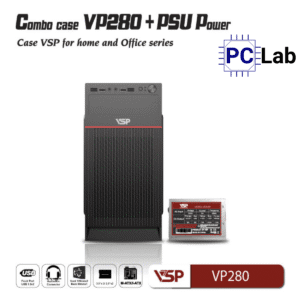 Vỏ case PC máy tính VSP VP280 (ATX, Mid Tower, Đen)