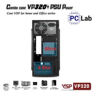 Vỏ case PC máy tính VSP VP320 (ATX, Mid Tower, Đen)