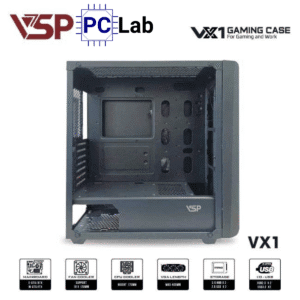 Vỏ case PC máy tính VSP VX1 (E-ATX, Full Tower, Đen)