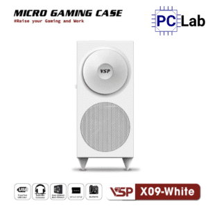 Vỏ case PC máy tính VSP X09 (M-ATX, Mid Tower, Trắng/Đen)