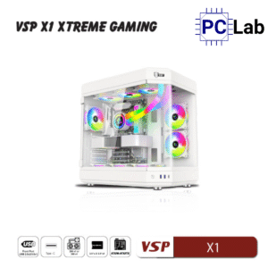 Vỏ case PC máy tính VSP X1 (ATX, Mid Tower, Đen)