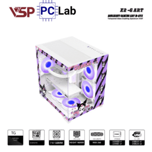 Vỏ case PC máy tính VSP X2-G.ART (M-ATX, Mid Tower, Trắng/Đen)