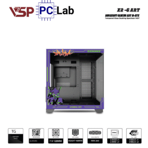 Vỏ case PC máy tính VSP X2-G.ART (M-ATX, Mid Tower, Trắng/Đen)