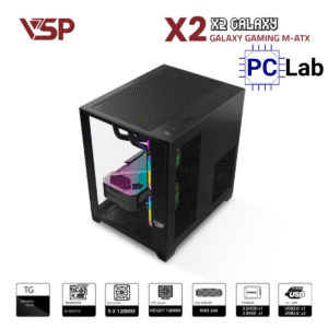 Vỏ case PC máy tính VSP X2 Galaxy (M-ATX, Mid Tower, Trắng/Đen/Hồng)