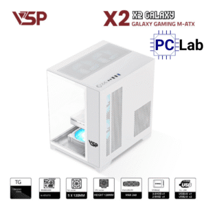 Vỏ case PC máy tính VSP X2 Galaxy (M-ATX, Mid Tower, Trắng/Đen/Hồng)