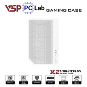 Vỏ case PC máy tính VSP X2 Luxury Plus (M-ATX, Mid Tower, Trắng/Đen)