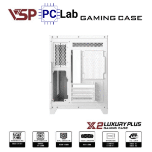Vỏ case PC máy tính VSP X2 Luxury Plus (M-ATX, Mid Tower, Trắng/Đen)