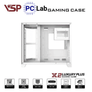 Vỏ case PC máy tính VSP X2 Luxury Plus (M-ATX, Mid Tower, Trắng/Đen)