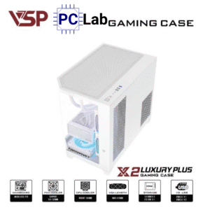 Vỏ case PC máy tính VSP X2 Luxury Plus (M-ATX, Mid Tower, Trắng/Đen)