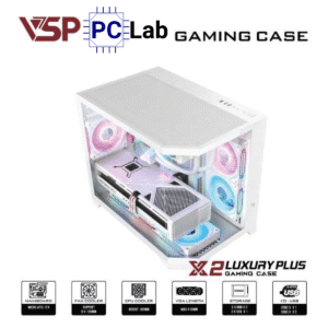 Vỏ case PC máy tính VSP X2 Luxury Plus (M-ATX, Mid Tower, Trắng/Đen)