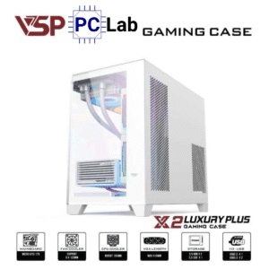 Vỏ case PC máy tính VSP X2 Luxury Plus (M-ATX, Mid Tower, Trắng/Đen)