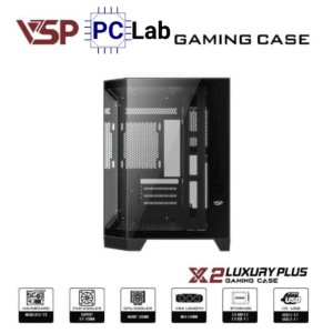 Vỏ case PC máy tính VSP X2 Luxury Plus (M-ATX, Mid Tower, Trắng/Đen)