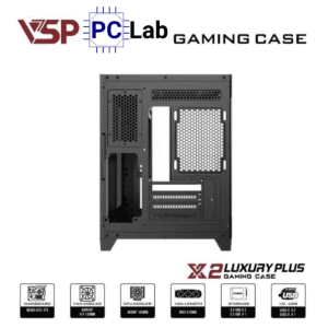 Vỏ case PC máy tính VSP X2 Luxury Plus (M-ATX, Mid Tower, Trắng/Đen)